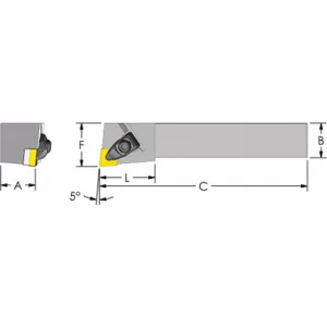 ULTRA-DEX USA DCLNR 16-4D Indexable Turning and Profiling Tool Holder, DCLNR Toolholder, CNMG Insert, Right Hand | CU7EAX 60FE16