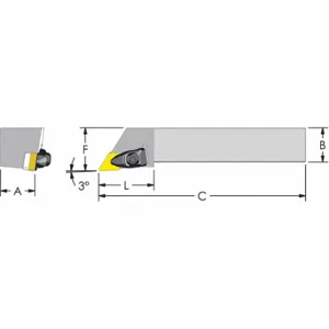 ULTRA-DEX USA DDJNL 16-4D Indexable Turning and Profiling Tool Holder, DDJNL Toolholder, DNMG Insert, Left Hand | CU7EBB 60FE19