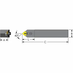 ULTRA-DEX USA MCMNN 12-4B Indexable Turning and Profiling Tool Holder, MCMNN Toolholder, CNMG Insert, Neutral | CU7ECG 60FE47