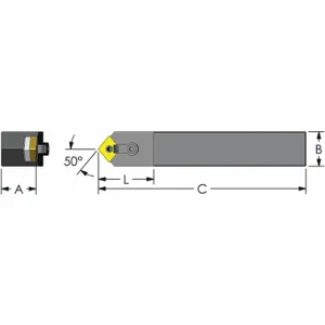 ULTRA-DEX USA MCYNN 20-4D Indexable Turning and Profiling Tool Holder, MCYNN Toolholder, CNMG Insert, Neutral | CU7ECK 60FE52