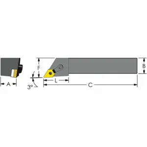 ULTRA-DEX USA MDJNL 16-4D Indexable Turning and Profiling Tool Holder, MDJNL Toolholder, DNMG Insert, Left Hand | CU7EDA 60FE54