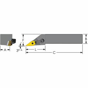 ULTRA-DEX USA MVJNR 12-3B Wendeschneidplatten-Dreh- und Profilierwerkzeughalter, MVJNR-Werkzeughalter, VNMG-Wendeschneidplatte, rechte Hand | CU7ECT 60FE61