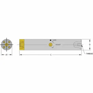 ULTRA-DEX USA SCFT B1000-10 Ultra-Dex Usa Indexable Boring Bar, Scft B Toolholder, 1 Inch Shank Dia | CU7DXY 33NP02