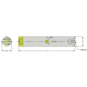 ULTRA-DEX USA SCFT B32MM-416 Boring Bar | AH3WMN 33NL04