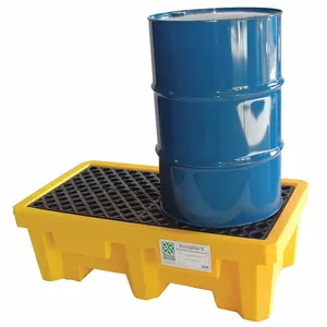 ULTRATECH 1011 Spill Pallet, 2 Drums, With Drain, Yellow | CM8AYJ