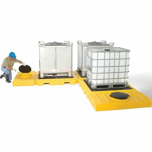 ULTRATECH 1126 Modular IBC Spill Pallet, 3 Tank, 248 x 62 x 11 Inch Size, Yellow | CM8AUH