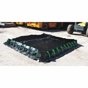 ULTRATECH 8222 Containment Berm, Stake Wall, 10 x 40 x 1 ft. Size, Copolymer 2000, Black | CM8AJD