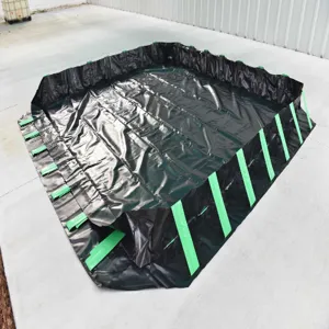 ULTRATECH 8693 Containment Berm, Compact, 6 x 6 x 1 ft. Size, 24 mil PVC, Black | CM8AAH