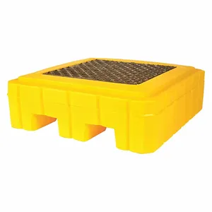 ULTRATECH 9607 Spill Pallet, 1 Drum, With Drain, Yellow | CM8AYW