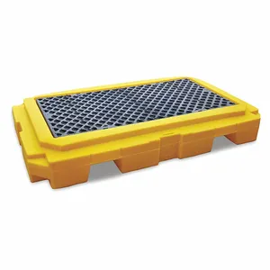 ULTRATECH 9611 Spill Pallet, 2 Drums, With Drain, Yellow | CM8AYX