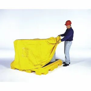 ULTRATECH 9614 Spill Pallet Pullover Cover, 2 Drums, Yellow | CM8AZA