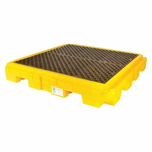 ULTRATECH 9631 Spill Pallet, 4 Drums, With Drain, Yellow | CM8AYZ