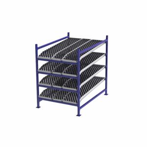 UNEX FLOW CELL FC99SKW48724-S Gravity Flow Rack, Starter, 48 Inch x 72 Inch, 72 Inch Overall Height, Tilted, 4 Shelves | CU7EHV 46KG07