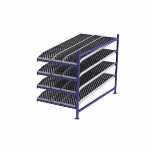 UNEX FLOW CELL FC99SKW48964-A Gravity Flow Rack, Add-On, 48 Inch x 96 Inch, 72 Inch Overall Height, Tilted, 4 Shelves | CU7EGN 46KG16