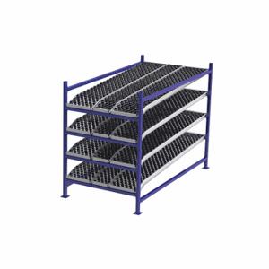 UNEX FLOW CELL FC99SKW48964-S Gravity Flow Rack, Starter, 48 Inch x 96 Inch, 72 Inch Overall Height, Tilted, 4 Shelves | CU7EKA 46KG05
