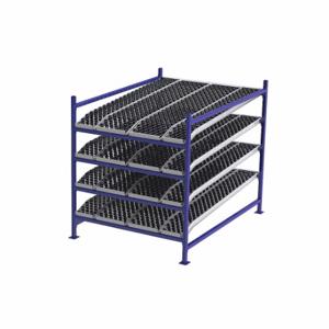 UNEX FLOW CELL FC99SKW60844-S Gravity Flow Rack, Starter, 60 Inch x 84 Inch, 72 Inch Overall Height, Tilted, 4 Shelves | CU7EJF 46KG09