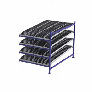 UNEX FLOW CELL FC99SKW60964-A Gravity Flow Rack, Add-On, 60 Inch x 96 Inch, 72 Inch Overall Height, Tilted, 4 Shelves | CU7EGX 46KG13