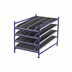 UNEX FLOW CELL FC99SKW60964-S Gravity Flow Rack, Starter, 60 Inch x 96 Inch, 72 Inch Overall Height, Tilted, 4 Shelves | CU7EJG 46KG10