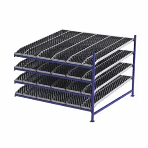 UNEX FLOW CELL FC99SKW96964-A Gravity Flow Rack, Add-On, 96 Inch x 96 Inch, 72 Inch Overall Height, Tilted, 4 Shelves | CU7EHL 46KG18