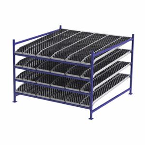 UNEX FLOW CELL FC99SKW96964-S Gravity Flow Rack, Starter, 96 Inch x 96 Inch, 72 Inch Overall Height, Tilted, 4 Shelves | CU7EJU 46KG12