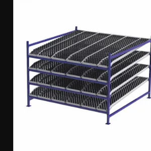 UNEX FLOW CELL FC99SKW96964-S Gravity Flow Rack, Starter, 96 Inch x 96 Inch, 72 Inch Overall Height, Tilted, 4 Shelves | CU7EJU 46KG12