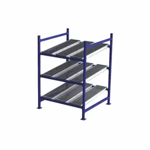 UNEX FLOW CELL FC99SR48483-S Gravity Flow Rack, Starter, 48 Inch x 48 Inch, 72 Inch Overall Height, Tilted, 3 Shelves | CU7EHN 46KF47