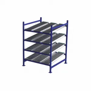 UNEX FLOW CELL FC99SR48484-S Gravity Flow Rack, Starter, 48 Inch x 48 Inch, 72 Inch Overall Height, Tilted, 4 Shelves | CU7EHP 46KF48