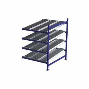 UNEX FLOW CELL FC99SR48604-A Gravity Flow Rack, Add-On, 48 Inch x 60 Inch, 72 Inch Overall Height, Tilted, 4 Shelves | CU7EGK 46KF54