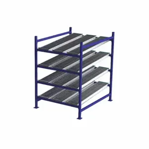 UNEX FLOW CELL FC99SR48604-S Gravity Flow Rack, Starter, 48 Inch x 60 Inch, 72 Inch Overall Height, Tilted, 4 Shelves | CU7EHT 46KF52