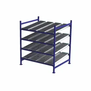 UNEX FLOW CELL FC99SR60484-S Gravity Flow Rack, Starter, 60 Inch x 48 Inch, 72 Inch Overall Height, Tilted, 4 Shelves | CU7EJA 46KF56