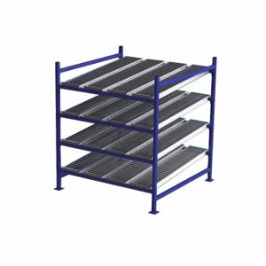 UNEX FLOW CELL FC99SR60604-S Gravity Flow Rack, Starter, 60 Inch x 60 Inch, 72 Inch Overall Height, Tilted, 4 Shelves | CU7EJD 46KF60