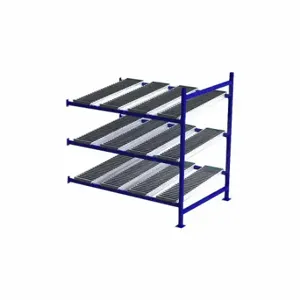 UNEX FLOW CELL FC99SR72483-A Gravity Flow Rack, Add-On, 72 Inch x 48 Inch, 72 Inch Overall Height, Tilted, 3 Shelves | CU7EGY 46KF71