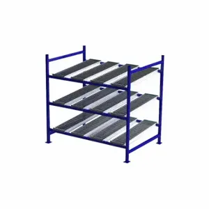 UNEX FLOW CELL FC99SR72483-S Gravity Flow Rack, Starter, 72 Inch x 48 Inch, 72 Inch Overall Height, Tilted, 3 Shelves | CU7EJJ 46KF63