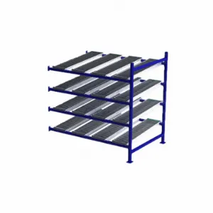 UNEX FLOW CELL FC99SR72484-A Gravity Flow Rack, Add-On, 72 Inch x 48 Inch, 72 Inch Overall Height, Tilted, 4 Shelves | CU7EHB 46KF72