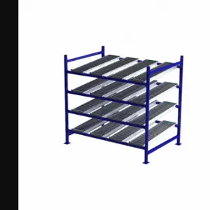 UNEX FLOW CELL FC99SR72484-S Gravity Flow Rack, Starter, 72 Inch x 48 Inch, 72 Inch Overall Height, Tilted, 4 Shelves | CU7EJK 46KF64