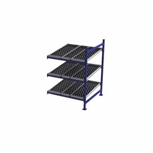 UNEX FLOW CELL FC99SW48483-A Gravity Flow Rack, Add-On, 48 Inch x 48 Inch, 72 Inch Overall Height, Tilted, 3 Shelves | CU7EGC 46KF77