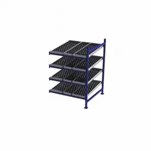 UNEX FLOW CELL FC99SW48484-A Gravity Flow Rack, Add-On, 48 Inch x 48 Inch, 72 Inch Overall Height, Tilted, 4 Shelves | CU7EGF 46KF78