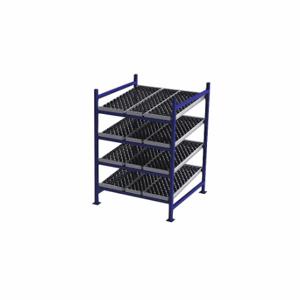 UNEX FLOW CELL FC99SW48484-S Gravity Flow Rack, Starter, 48 Inch x 48 Inch, 72 Inch Overall Height, Tilted, 4 Shelves | CU7EHQ 46KF76