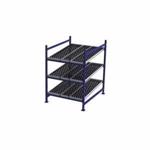 UNEX FLOW CELL FC99SW48603-S Gravity Flow Rack, Starter, 48 Inch x 60 Inch, 72 Inch Overall Height, Tilted, 3 Shelves | CU7EJX 46KF79