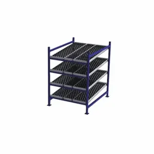 UNEX FLOW CELL FC99SW48604-S Gravity Flow Rack, Starter, 48 Inch x 60 Inch, 72 Inch Overall Height, Tilted, 4 Shelves | CU7EHU 46KF80