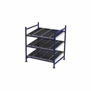 UNEX FLOW CELL FC99SW60483-S Gravity Flow Rack, Starter, 60 Inch x 48 Inch, 72 Inch Overall Height, Tilted, 3 Shelves | CU7EHX 46KF83