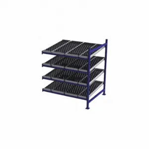 UNEX FLOW CELL FC99SW60484-A Gravity Flow Rack, Add-On, 60 Inch x 48 Inch, 72 Inch Overall Height, Tilted, 4 Shelves | CU7EGR 46KF86