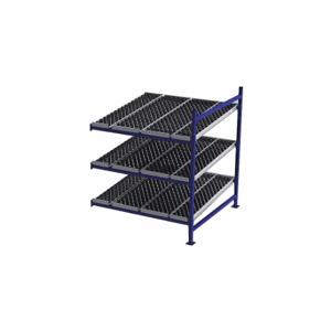 UNEX FLOW CELL FC99SW60603-A Gravity Flow Rack, Add-On, 60 Inch x 60 Inch, 72 Inch Overall Height, Tilted, 3 Shelves | CU7EGU 46KF89