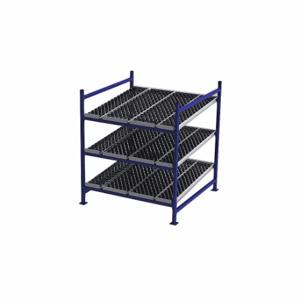 UNEX FLOW CELL FC99SW60603-S Gravity Flow Rack, Starter, 60 Inch x 60 Inch, 72 Inch Overall Height, Tilted, 3 Shelves | CU7EJB 46KF87