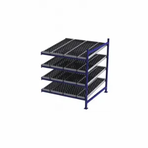 UNEX FLOW CELL FC99SW60604-A Gravity Flow Rack, Add-On, 60 Inch x 60 Inch, 72 Inch Overall Height, Tilted, 4 Shelves | CU7EGV 46KF90