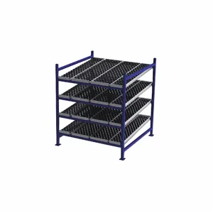 UNEX FLOW CELL FC99SW60604-S Gravity Flow Rack, Starter, 60 Inch x 60 Inch, 72 Inch Overall Height, Tilted, 4 Shelves | CU7EJY 46KF88