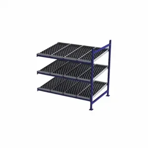 UNEX FLOW CELL FC99SW72483-A Gravity Flow Rack, Add-On, 72 Inch x 48 Inch, 72 Inch Overall Height, Tilted, 3 Shelves | CU7EGZ 46KF93