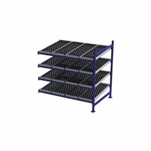 UNEX FLOW CELL FC99SW72484-A Gravity Flow Rack, Add-On, 72 Inch x 48 Inch, 72 Inch Overall Height, Tilted, 4 Shelves | CU7EHA 46KF96