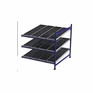 UNEX FLOW CELL FC99SW72723-A Gravity Flow Rack, Add-On, 72 Inch x 72 Inch, 72 Inch Overall Height, Tilted, 3 Shelves | CU7EHH 46KF97