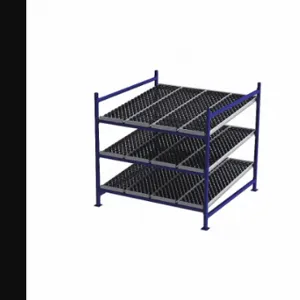 UNEX FLOW CELL FC99SW72723-S Gravity Flow Rack, Starter, 72 Inch x 72 Inch, 72 Inch Overall Height, Tilted, 3 Shelves | CU7EJQ 46KF91